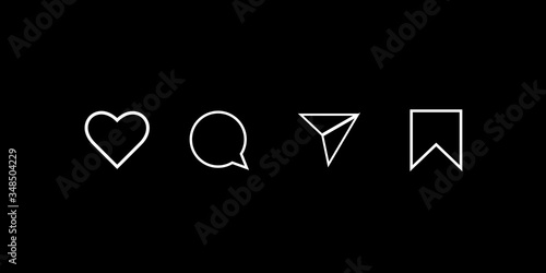 set like, comment, sent, bookmark icon