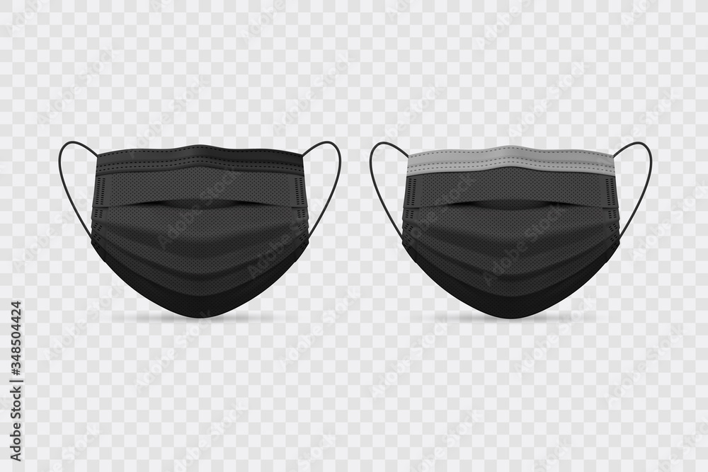 Realistic medical face masks set collection. Illustration of realism