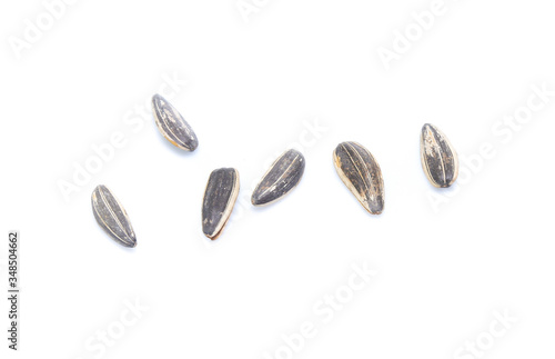 Sunflower seeds isolated on white background