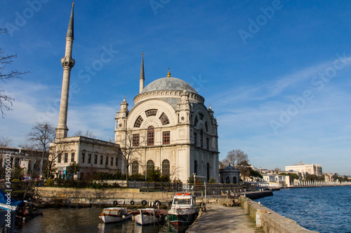 View of the Dolmabahçe Mosque in Istanbul. Turkey