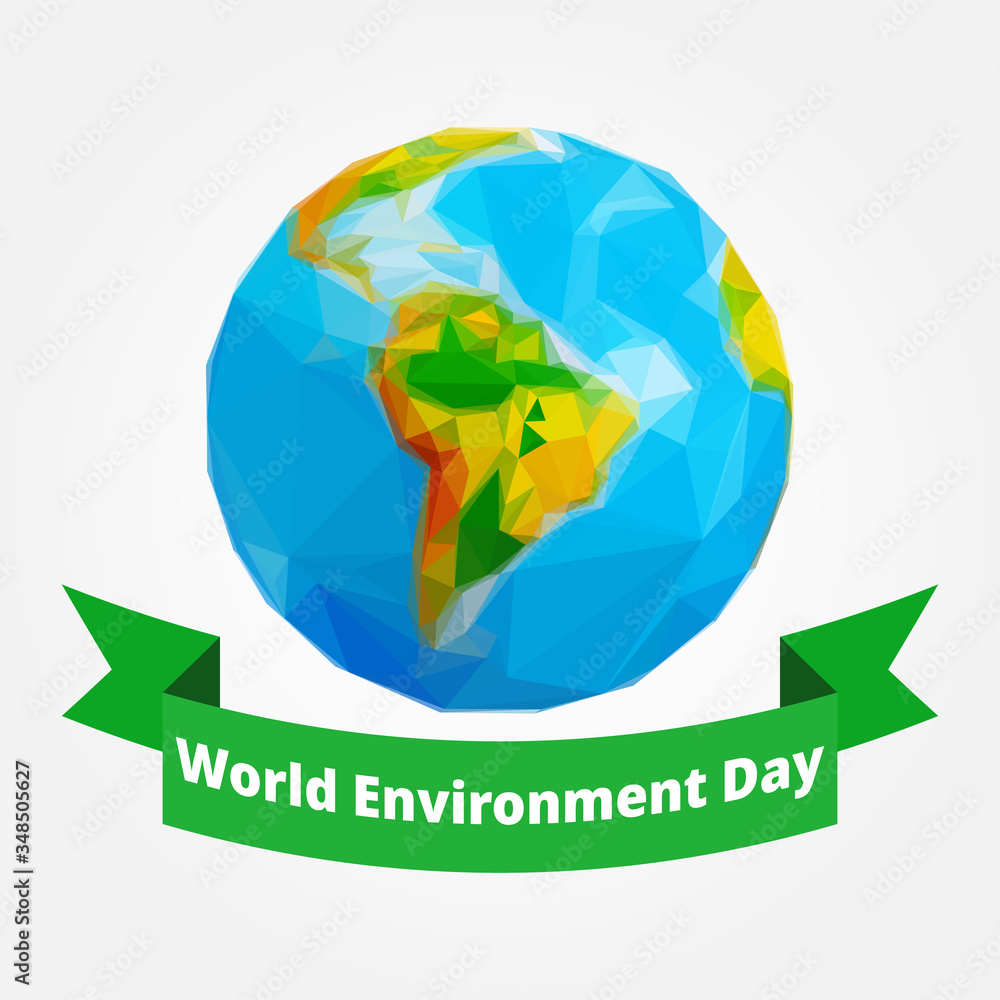 World Environment Day. Earth symbol. logo. Stock - Vector illustration.