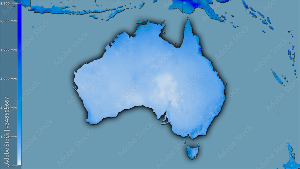 Australia, annual precipitation - dark glow Australia, annual precipitation - dark glow