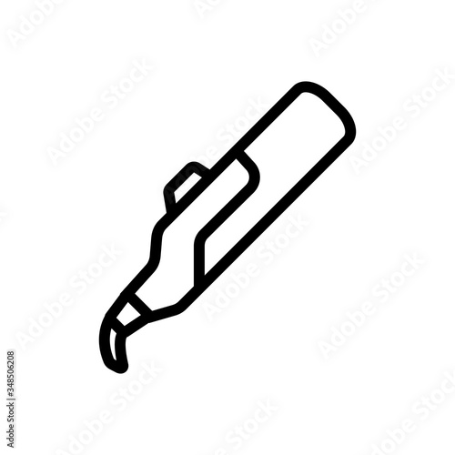 burning soldering iron with holder icon vector. burning soldering iron with holder sign. isolated contour symbol illustration