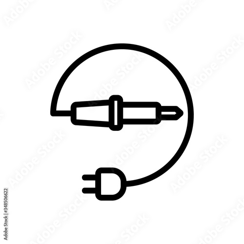 soldering iron with cord icon vector. soldering iron with cord sign. isolated contour symbol illustration