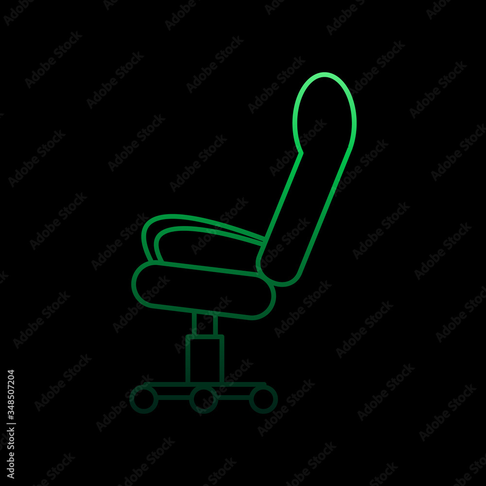 office chair on wheels nolan icon. Simple thin line, outline vector of Furniture icons for ui and ux, website or mobile application