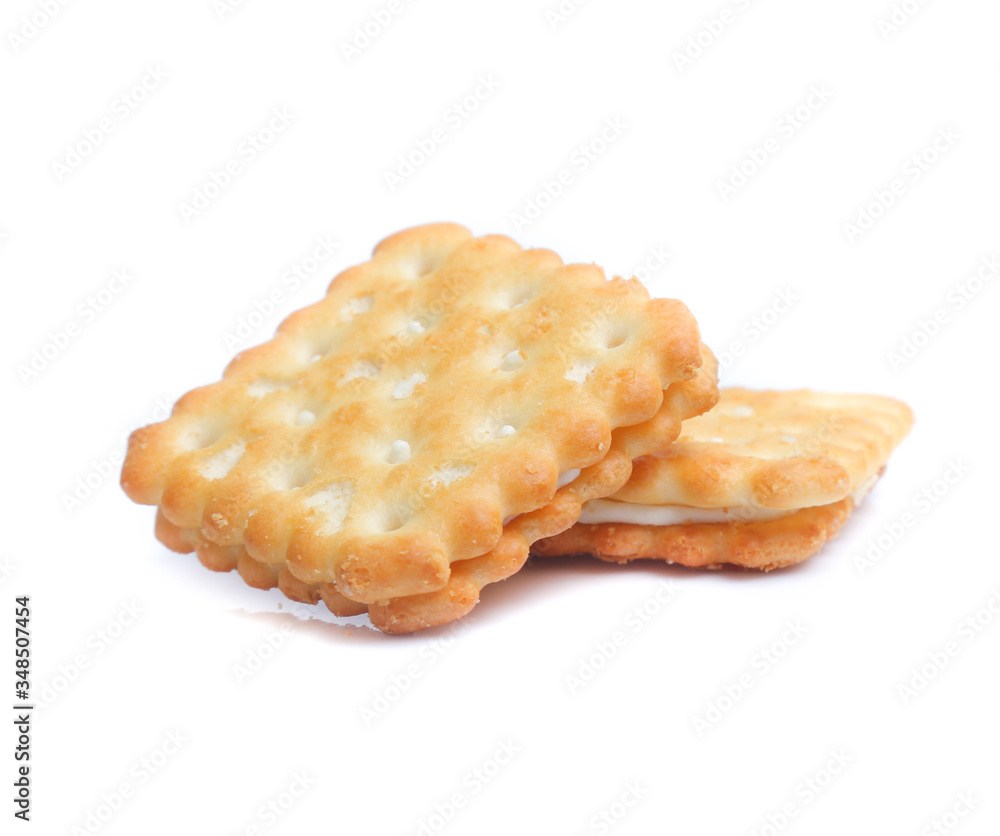 Cracker isolated on over white background Cracker isolated on over white background
