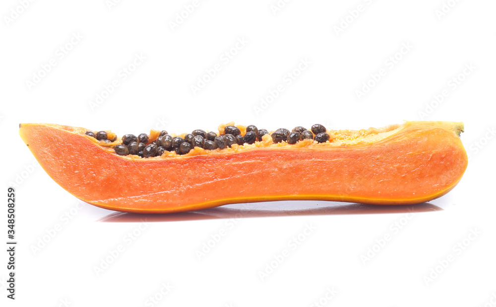 sweet papaya on white background