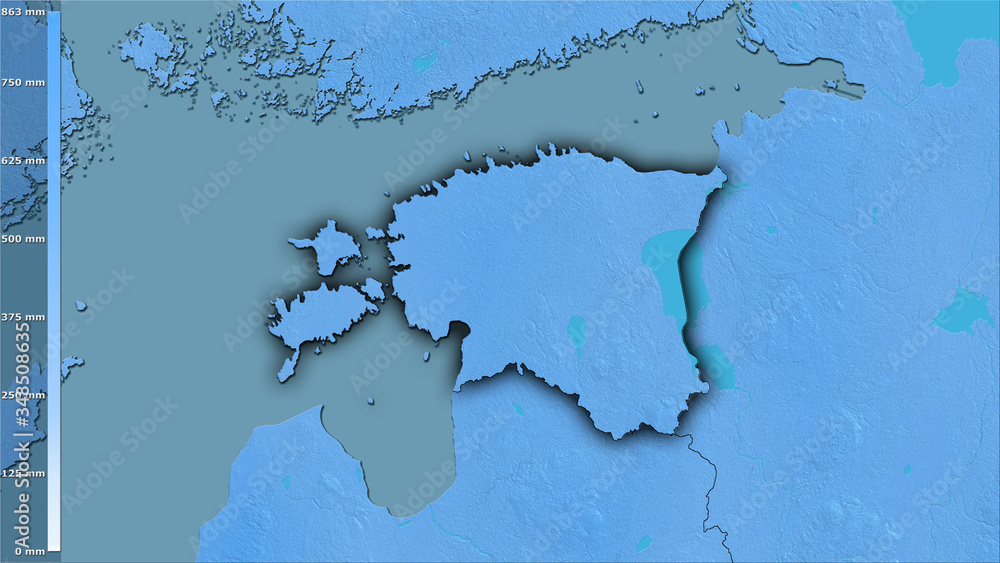 Estonia, annual precipitation - dark glow Estonia, annual precipitation - dark glow