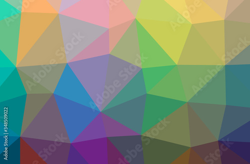 Illustration of abstract Blue, Green, Orange, Red, Yellow horizontal low poly background. Beautiful polygon design pattern.