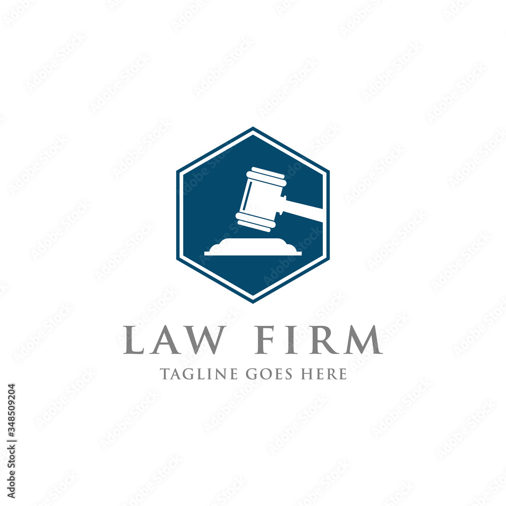 Law And Attorney With Gavel Logo Design Template. Law And Attorney With Gavel Logo Design Template.