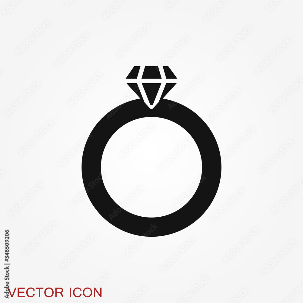 Ring icon, engagement and wedding ring. Vector illustration Ring icon, engagement and wedding ring. Vector illustration
