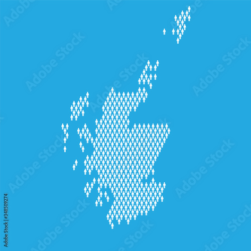 Scotland population. Statistic map made from stick figure people