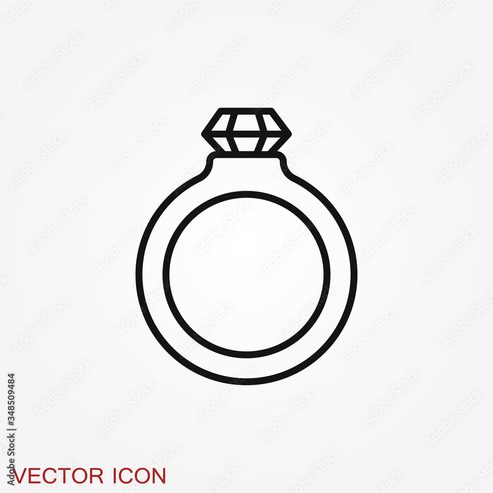 Ring icon, engagement and wedding ring. Vector illustration Ring icon, engagement and wedding ring. Vector illustration