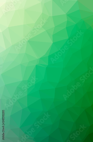 Illustration of abstract Green vertical low poly background. Beautiful polygon design pattern.