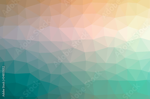 Illustration of abstract Blue  Green And Yellow horizontal low poly background. Beautiful polygon design pattern.