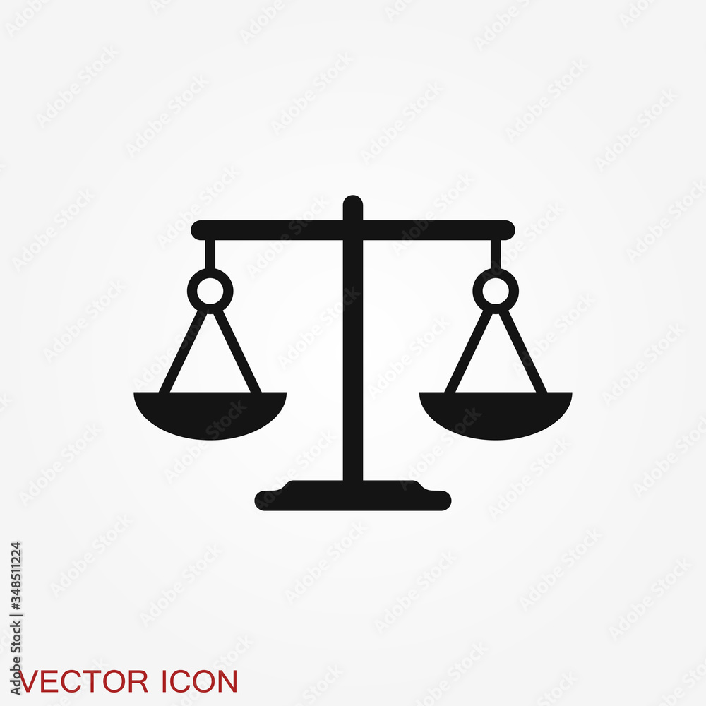Scales icon. Scales of justice vector icon. Court of law symbol. Scales icon. Scales of justice vector icon. Court of law symbol.
