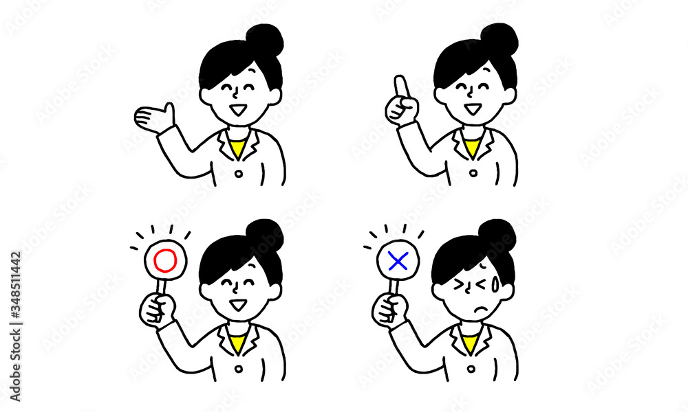 白衣女性セット（シンプル）