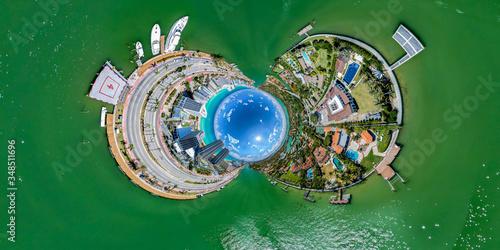 Wallpaper Mural Intracoastal - Miami Beach 360 aerial panorama little planet view Torontodigital.ca