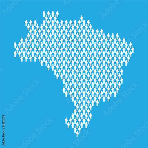 Brazil population. Statistic map made from stick figure people