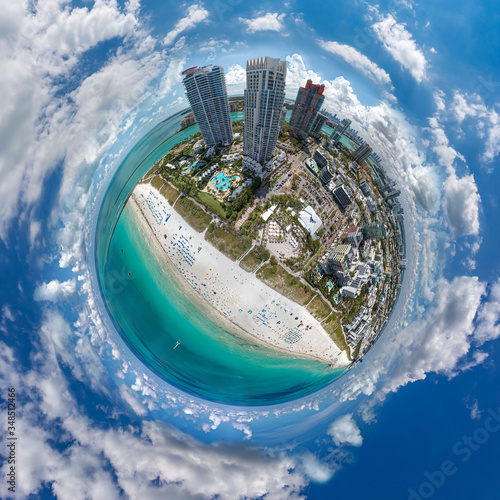 Wallpaper Mural South Beach Miami Beach, Florida Aerial Little Planet view Torontodigital.ca