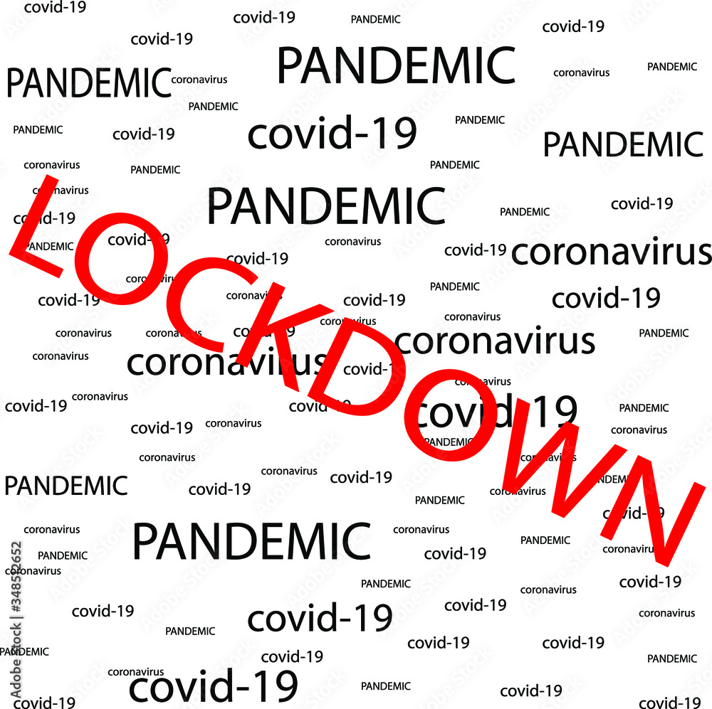 vector text lockdown coronavirus pandemic covid-19