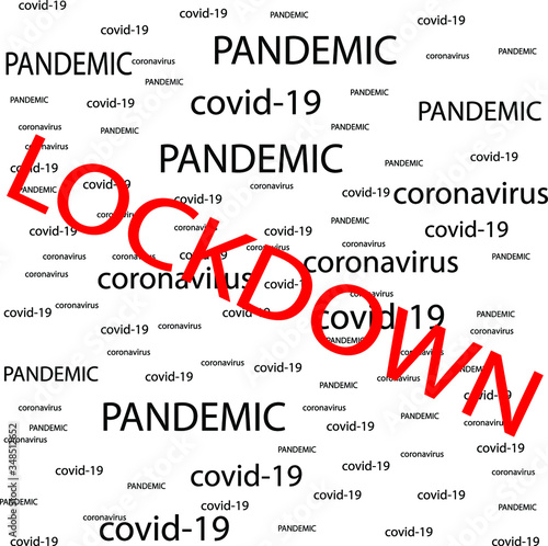 vector text lockdown coronavirus pandemic covid-19