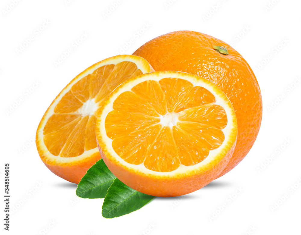 Orange fruit. Orang slice isolate on white background Orange fruit. Orang slice isolate on white background