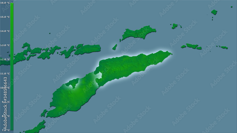 Fototapeta premium East Timor, annual range - light glow