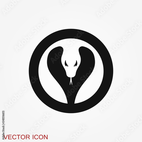 Snake vector icon, animal symbol isolated on background.