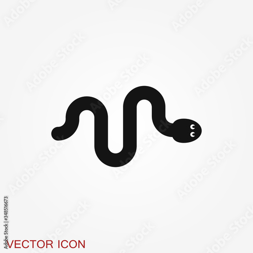 Snake vector icon, animal symbol isolated on background.