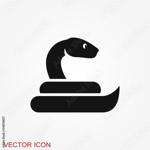 Snake vector icon, animal symbol isolated on background.