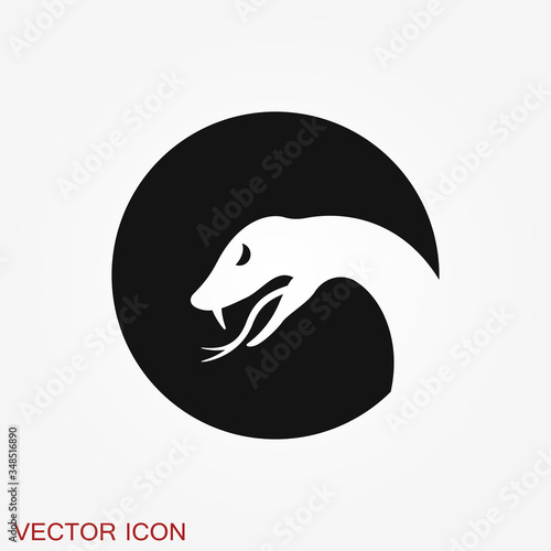 Snake vector icon, animal symbol isolated on background.