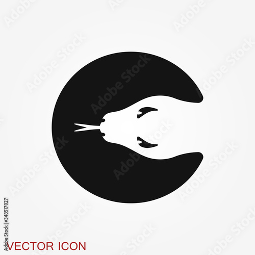 Snake vector icon, animal symbol isolated on background.