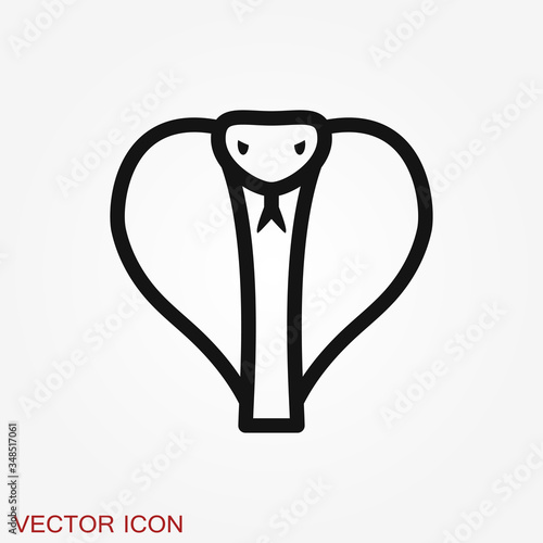 Snake vector icon, animal symbol isolated on background.
