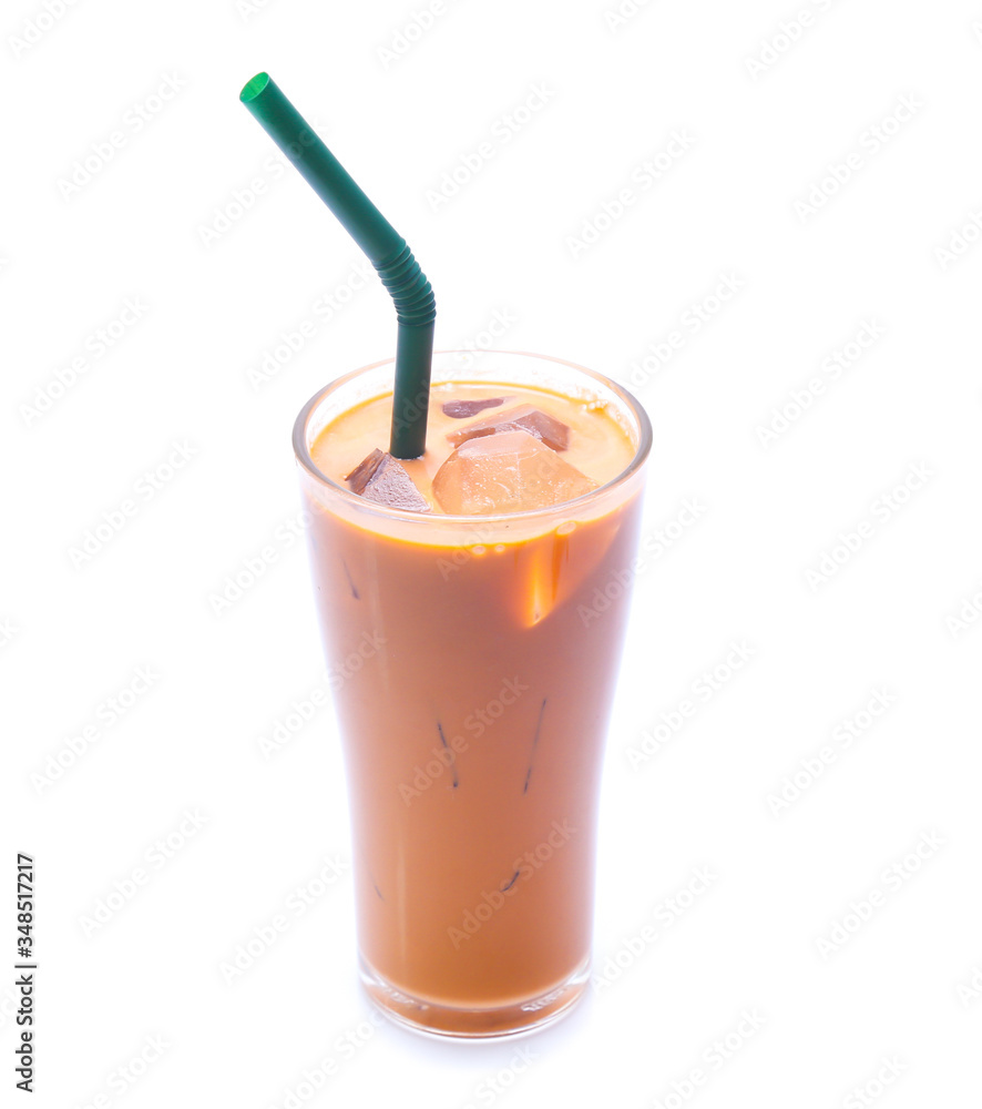 Iced Thai milk tea in glasses (thailand) Iced Thai milk tea in glasses (thailand)