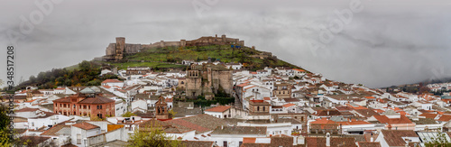Panorama of the picturesque village of Aracena in Huelva, Spain. Cradle of Ibérico Ham