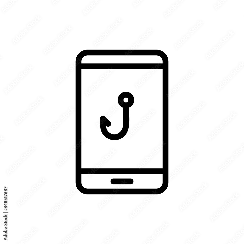 hook phone icon vector. hook phone sign. isolated contour symbol illustration hook phone icon vector. hook phone sign. isolated contour symbol illustration