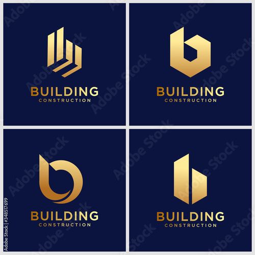 Creative golden letter B logo design template