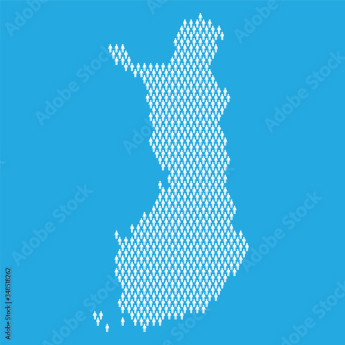 Finland population. Statistic map made from stick figure people