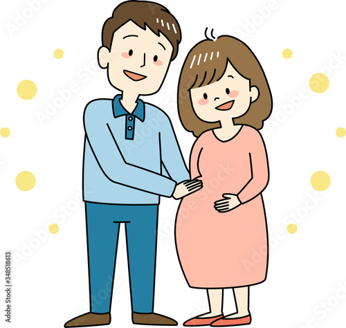 赤ちゃんを楽しみに待つ夫婦