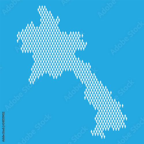 Laos population. Statistic map made from stick figure people