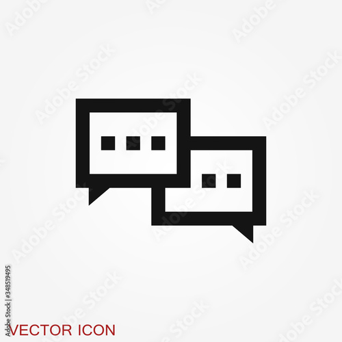 Talking vector icon. Dialogue,contact, conversational symbol isolated on background.