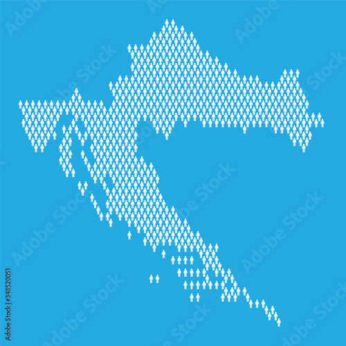 Croatia population. Statistic map made from stick figure people