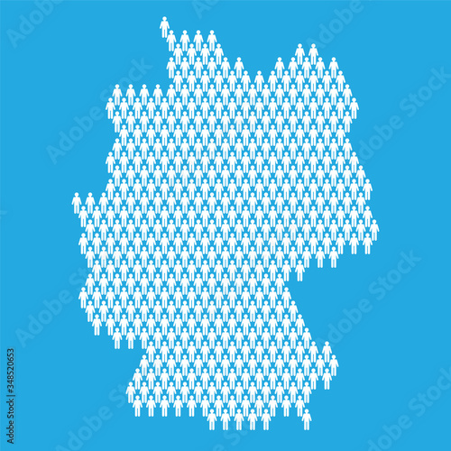 Germany population. Statistic map made from stick figure people