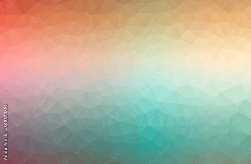 Obraz premium Illustration of abstract Green, Orange horizontal low poly background. Beautiful polygon design pattern.