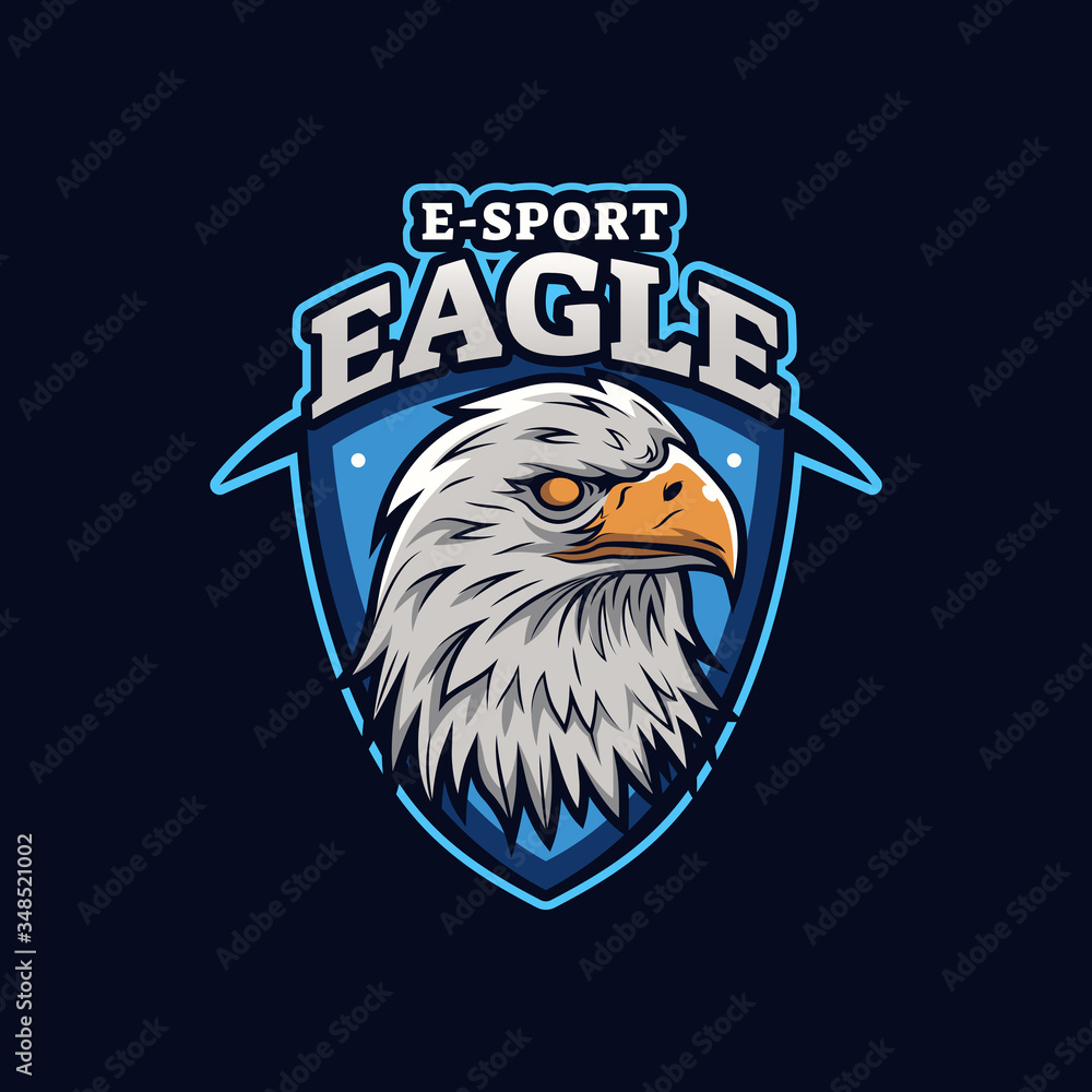 Fototapeta Eagle Head Badge Gaming Logo Illustration