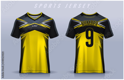 t-shirt sport design template, Soccer jersey mockup for football club. uniform front and back view.