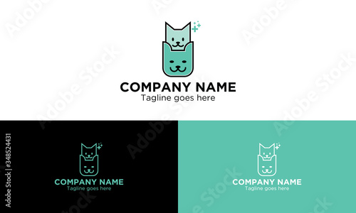 Creative logo design dog and cat template
