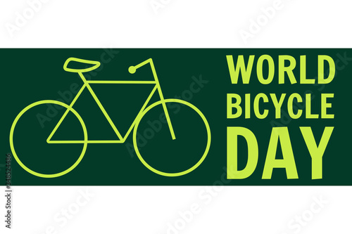 World Bicycle Day. June 3. Holiday concept. Template for background  banner  card  poster with text inscription. Vector EPS10 illustration.