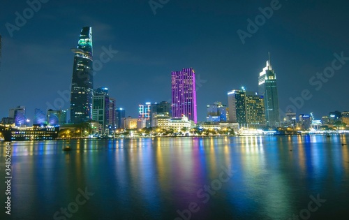 Landscape photo  when the city lights up  Vietnam